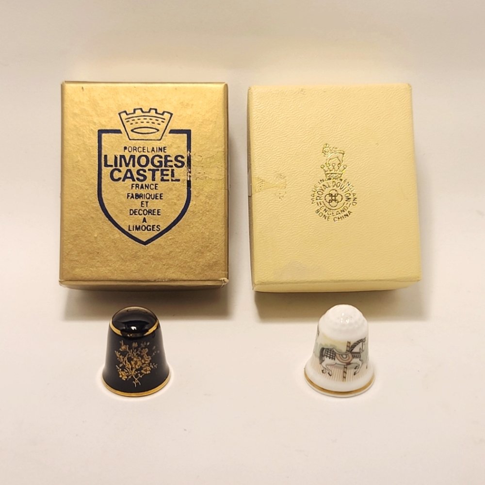 Vintage Limoges Castel & Royal Doulton Thimbles - Picture 1 of 11